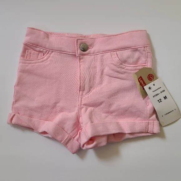 Levi's Bottoms Nwt Baby Girl Levi Strauss Shorts 2m Pink Denim
